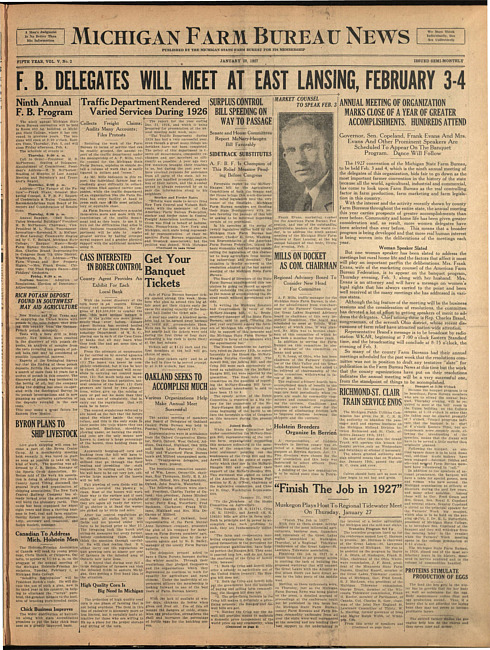 Michigan Farm Bureau news. (1927 January 28)