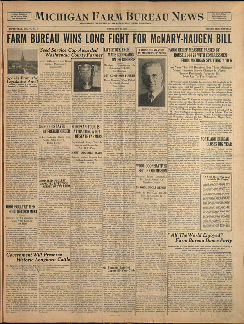 Michigan Farm Bureau news. (1927 February 25)