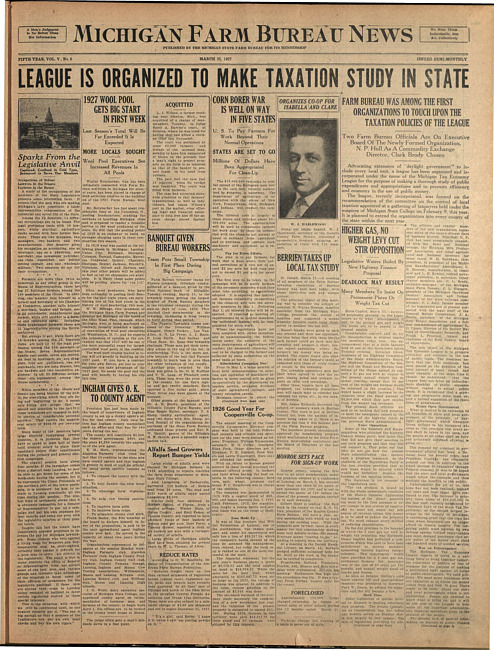 Michigan Farm Bureau news. (1927 March 11)