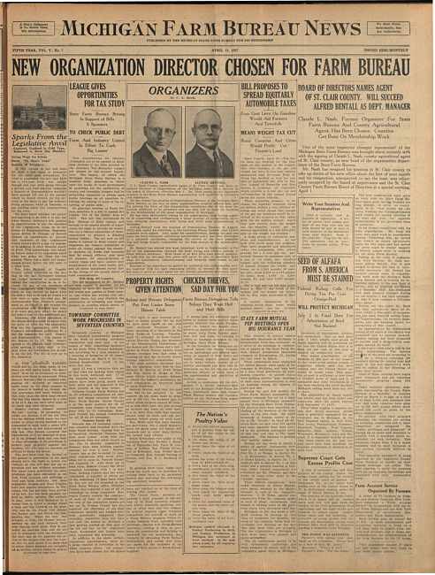 Michigan Farm Bureau news. (1927 April 15)