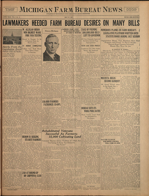 Michigan Farm Bureau news. (1927 May 27)