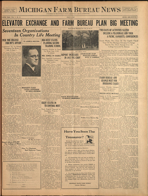 Michigan Farm Bureau news. (1927 July 8)