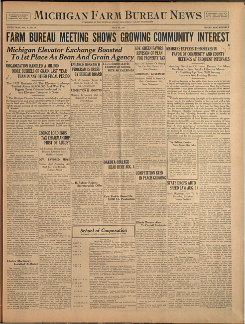 Michigan Farm Bureau news. (1927 July 29)