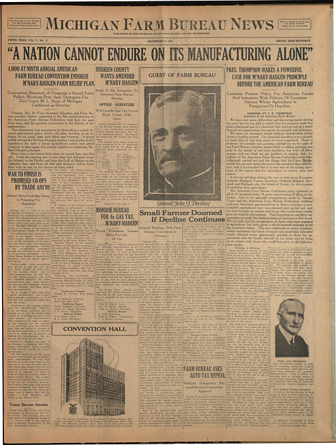 Michigan Farm Bureau news. (1927 December 9)