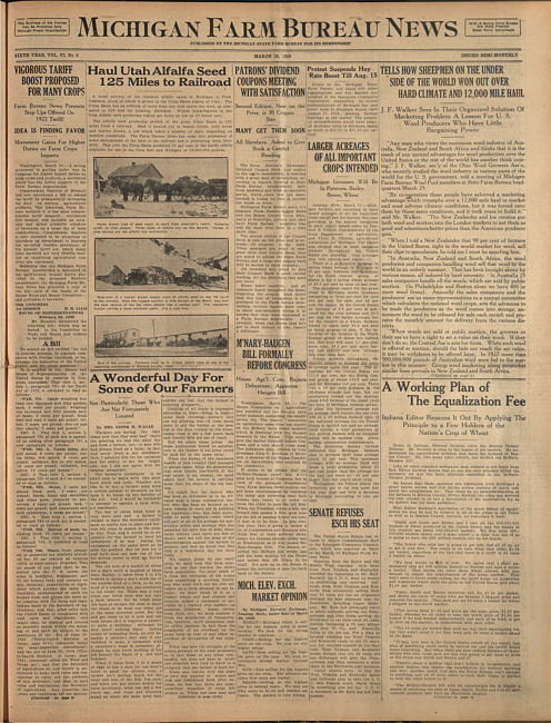 Michigan Farm Bureau news. (1928 March 30)
