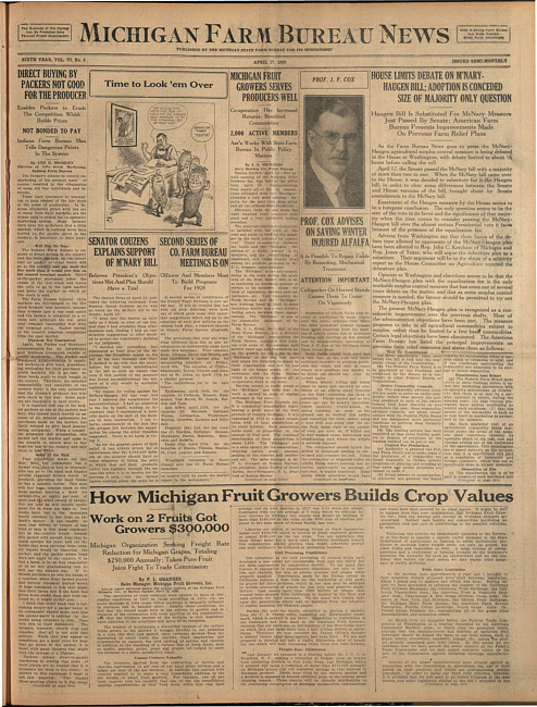 Michigan Farm Bureau news. (1928 April 27)