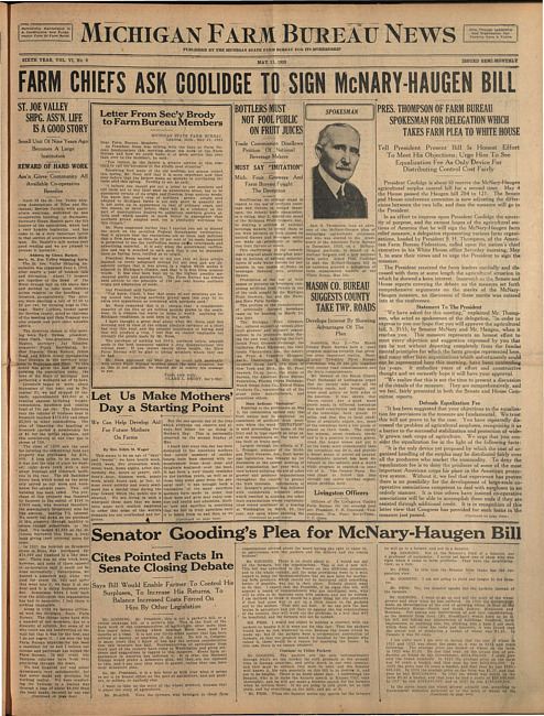 Michigan Farm Bureau news. (1928 May 11)