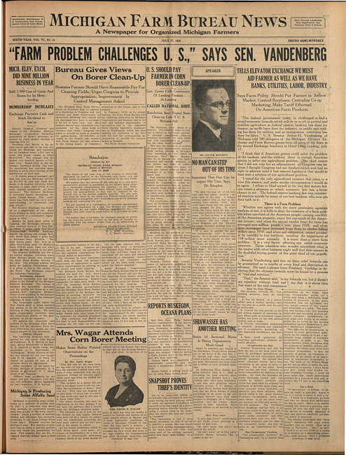Michigan Farm Bureau news. (1928 July 27)