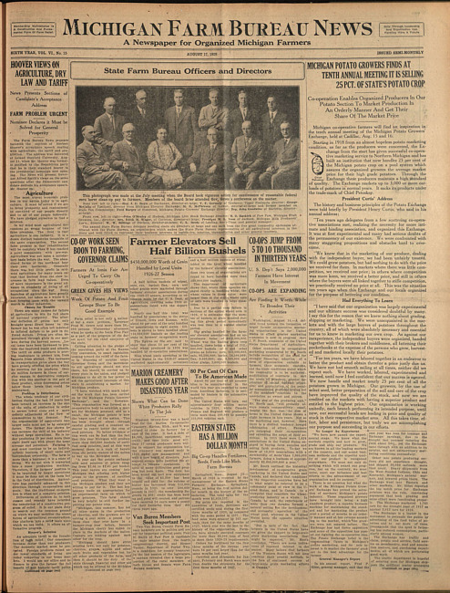 Michigan Farm Bureau news. (1928 August 17)