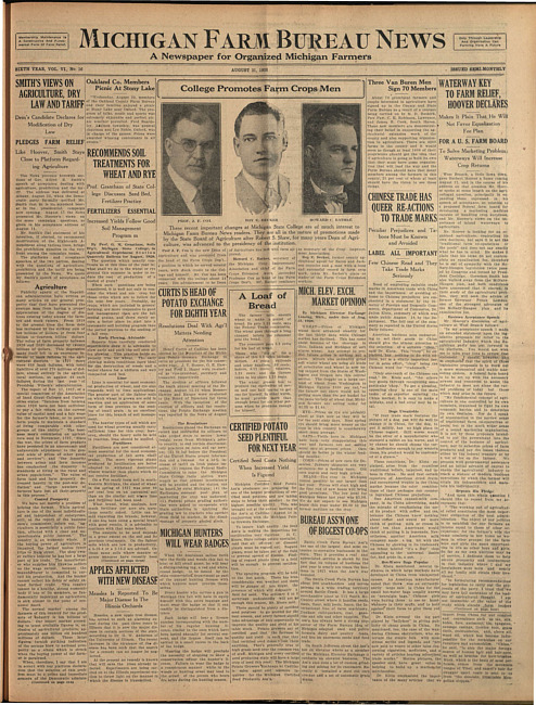 Michigan Farm Bureau news. (1928 August 31)