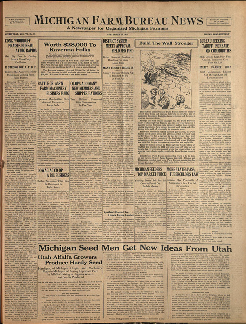 Michigan Farm Bureau news. (1928 September 28)