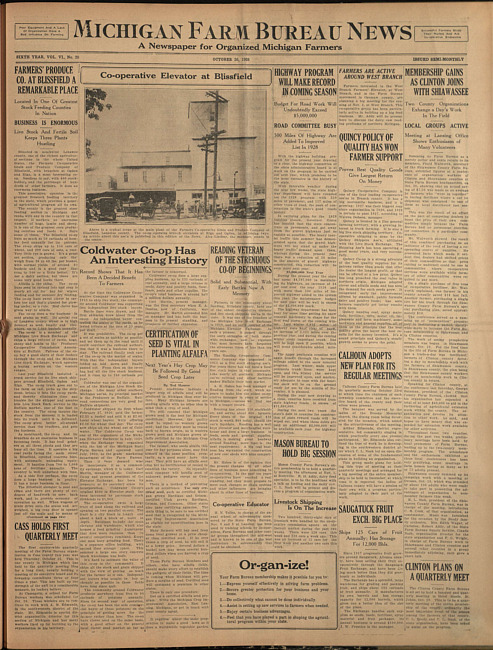 Michigan Farm Bureau news. (1928 October 26)