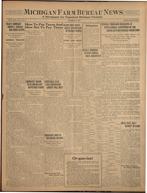 Michigan Farm Bureau news. (1928 December 14)