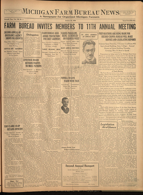Michigan Farm Bureau news. (1929 January 26)