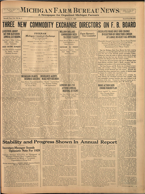 Michigan Farm Bureau news. (1929 February 9)