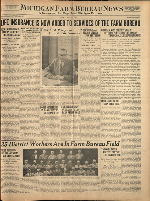 Michigan Farm Bureau news. (1929 June 28)