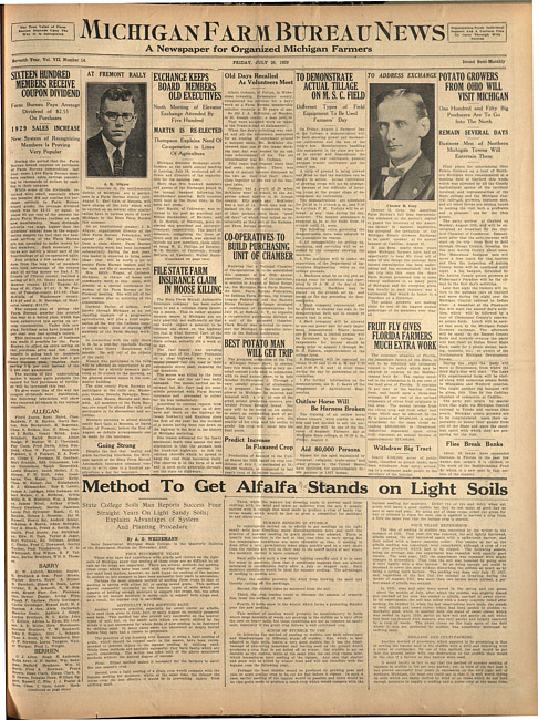 Michigan Farm Bureau news. (1929 July 26)