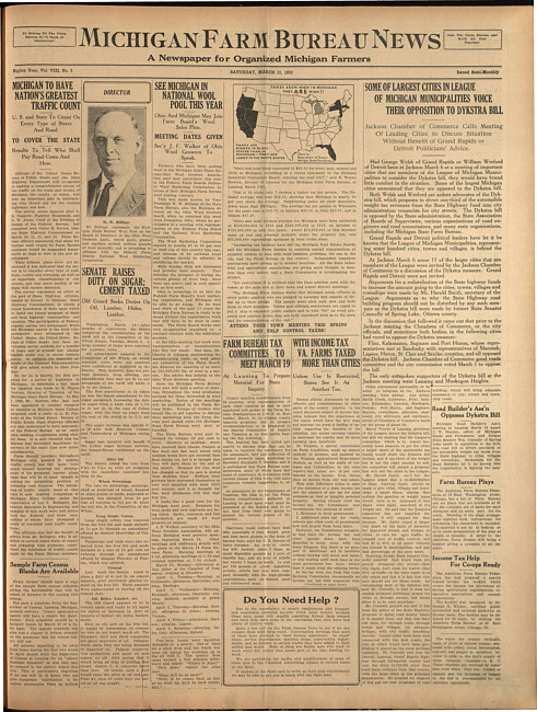 Michigan Farm Bureau news. (1930 March 15)