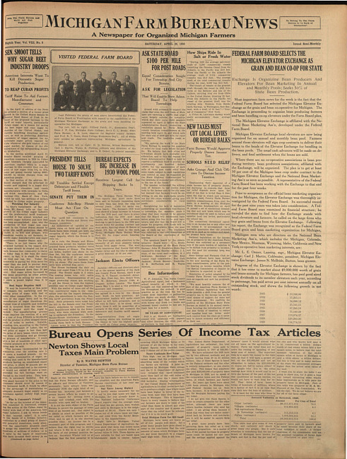 Michigan Farm Bureau news. (1930 April 26)