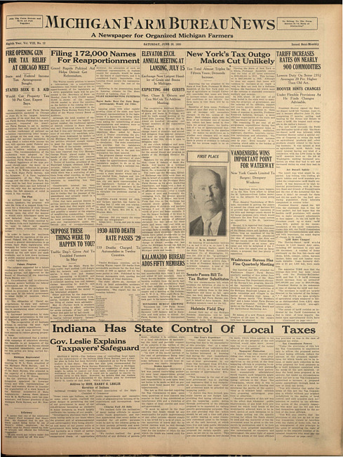 Michigan Farm Bureau news. (1930 June 28)