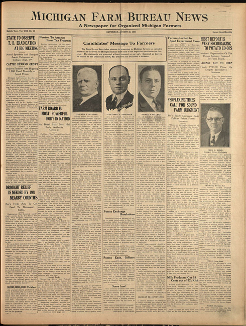 Michigan Farm Bureau news. (1930 August 23)