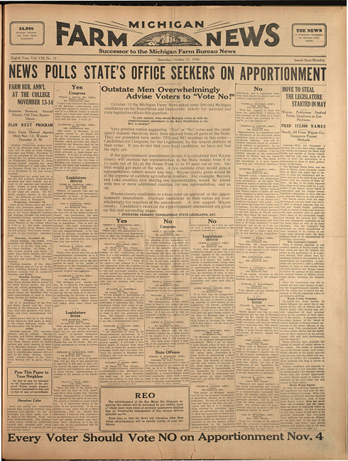 Michigan farm news. (1930 October 25)