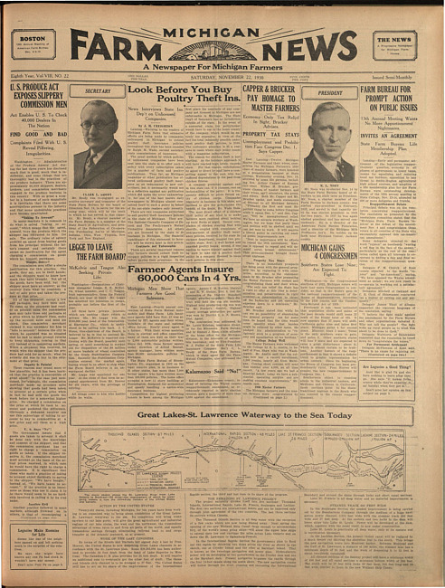 Michigan farm news. (1930 November 22)