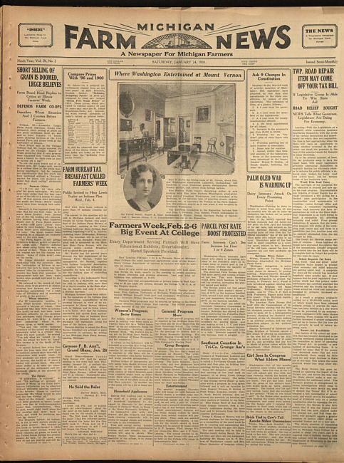 Michigan farm news. (1931 January 24)