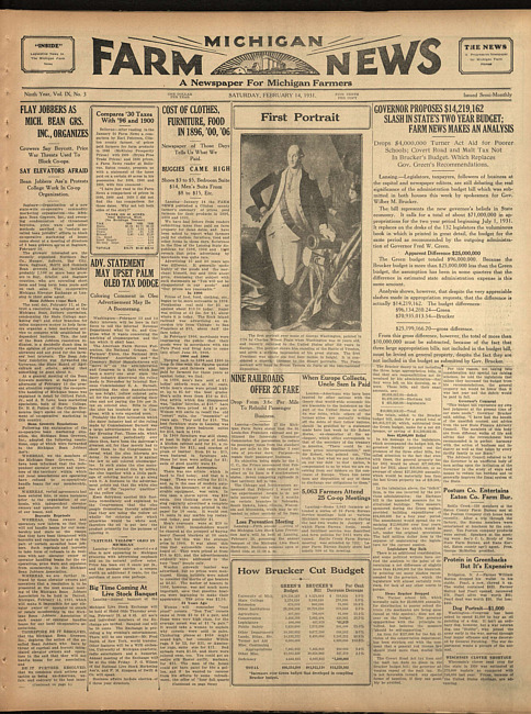 Michigan farm news. (1931 February 14)