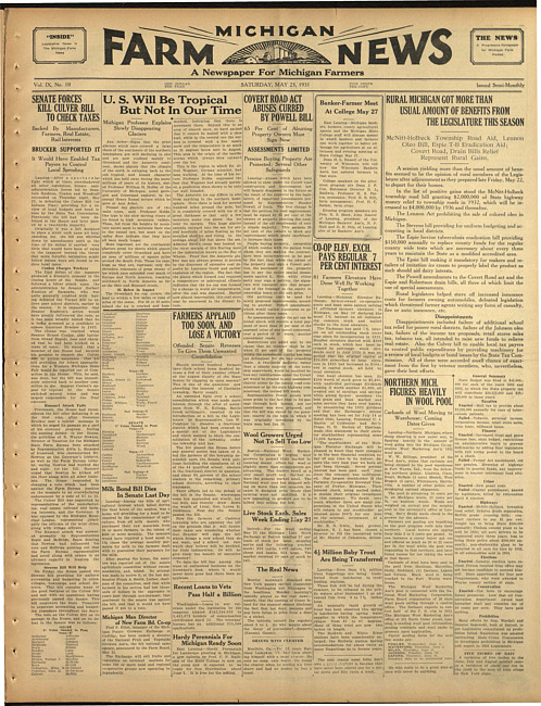 Michigan farm news. (1931 May 23)