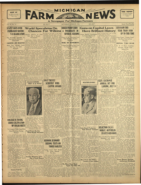 Michigan farm news. (1931 June 27)