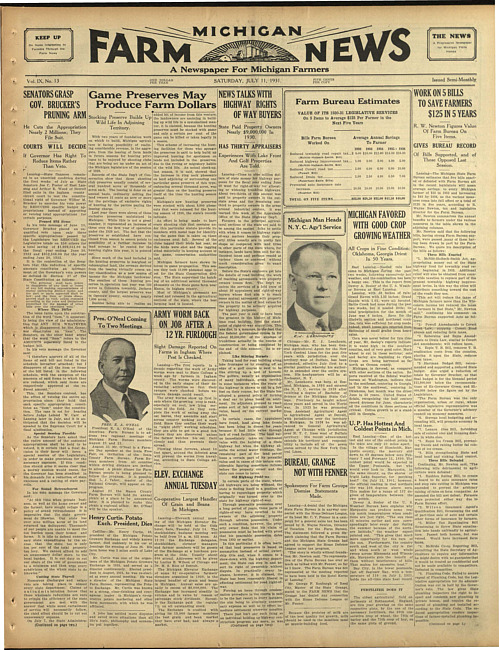 Michigan farm news. (1931 July 11)