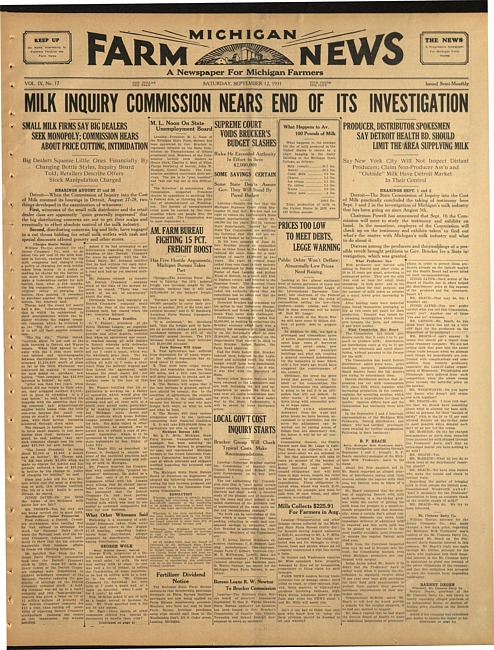 Michigan farm news. (1931 September 12)