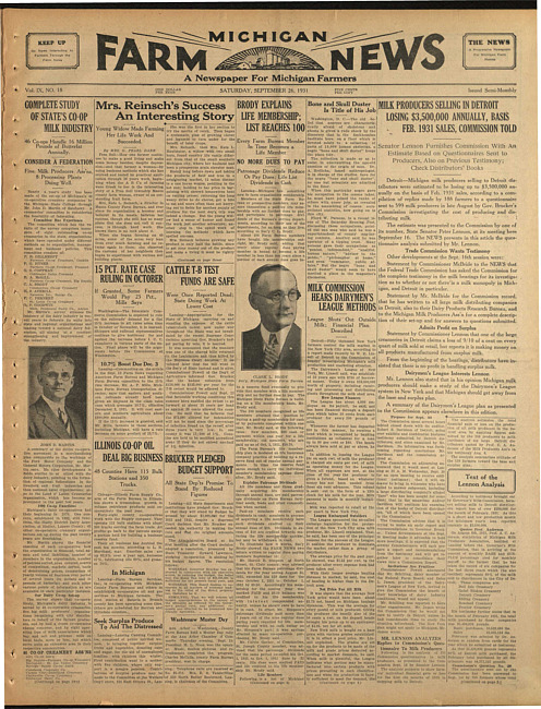Michigan farm news. (1931 September 26)