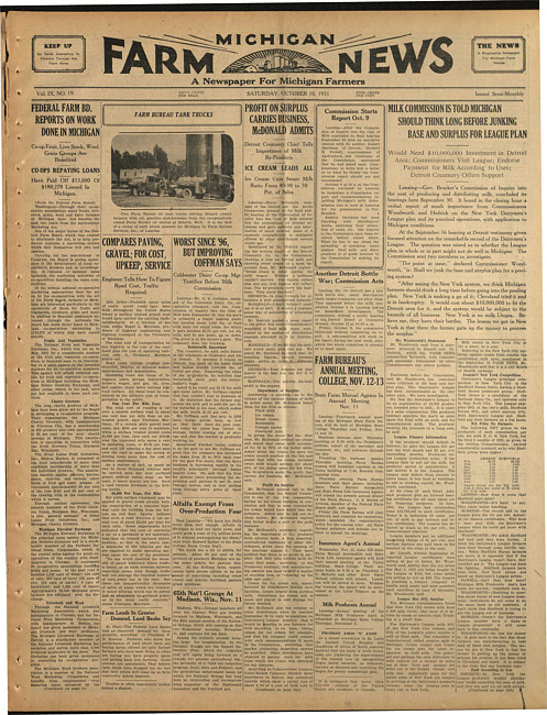 Michigan farm news. (1931 October 10)