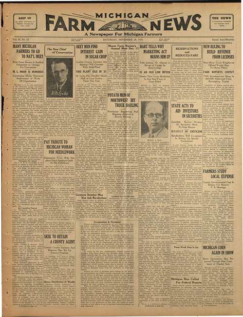 Michigan farm news. (1931 November 28)