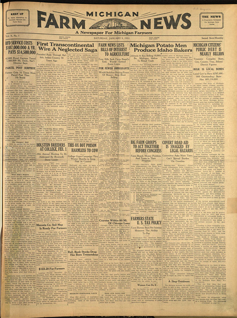 Michigan farm news. (1932 January 9)