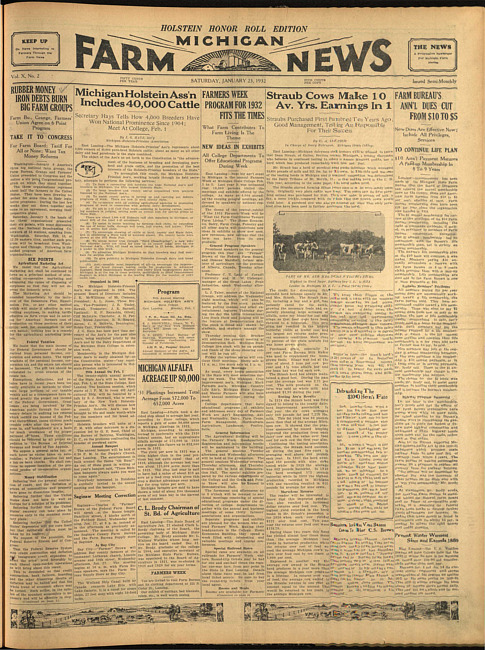 Michigan farm news. (1932 January 22)