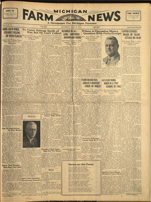 Michigan farm news. (1932 June 25)