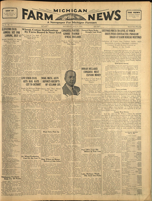 Michigan farm news. (1932 July 9)