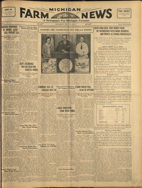 Michigan farm news. (1932 July 23)