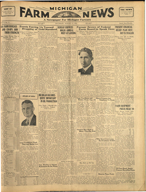 Michigan farm news. (1932 August 13)