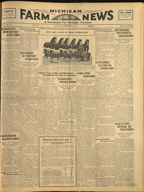 Michigan farm news. (1932 November 12)