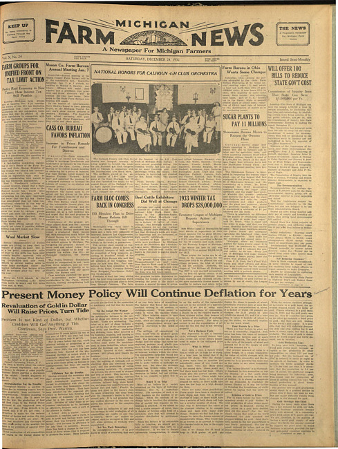 Michigan farm news. (1932 December 24)