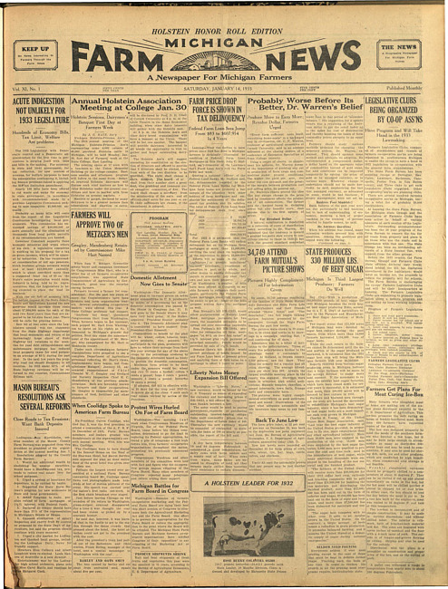 Michigan farm news. (1933 January 14)
