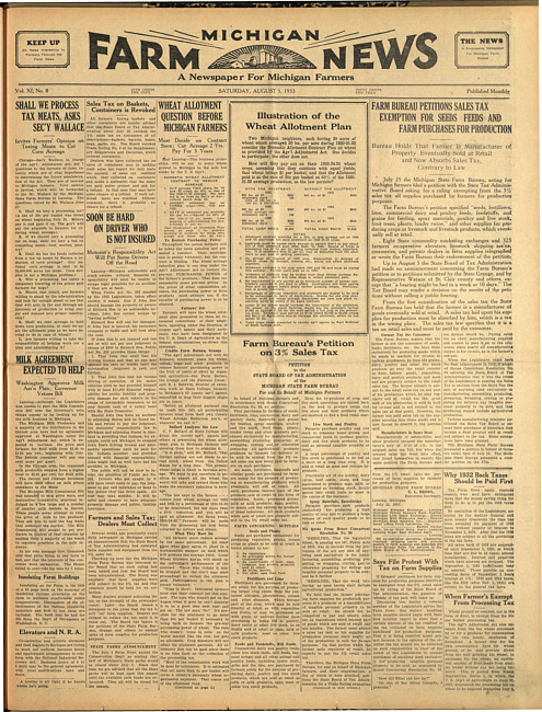 Michigan farm news. (1933 August 5)