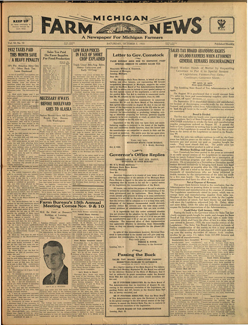 Michigan farm news. (1933 October 7)