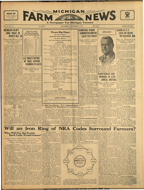 Michigan farm news. (1933 November 4)