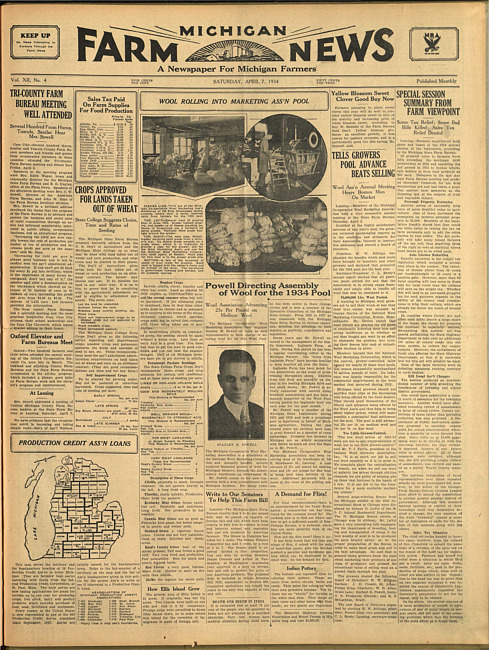 Michigan farm news. (1934 April 7)