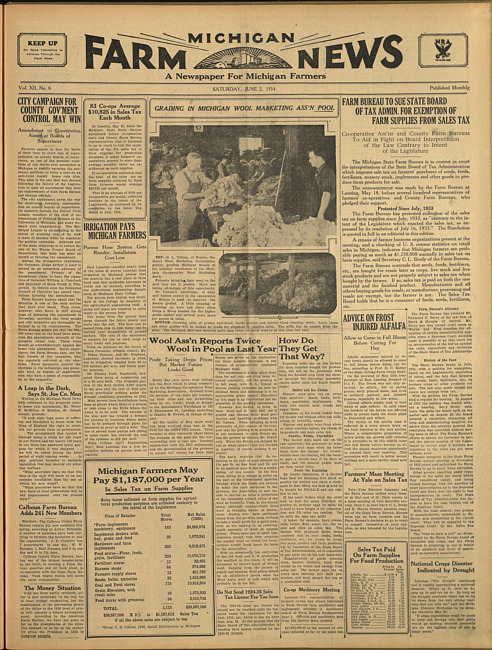 Michigan farm news. (1934 June 2)